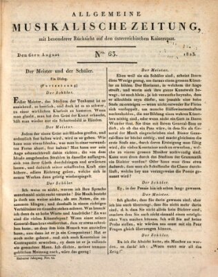 Allgemeine musikalische Zeitung Mittwoch 6. August 1823