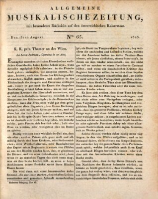 Allgemeine musikalische Zeitung Mittwoch 13. August 1823