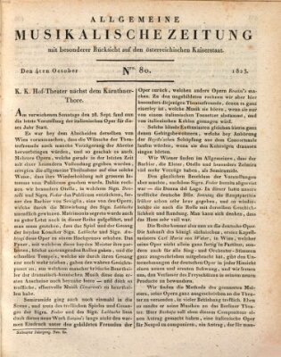 Allgemeine musikalische Zeitung Samstag 4. Oktober 1823