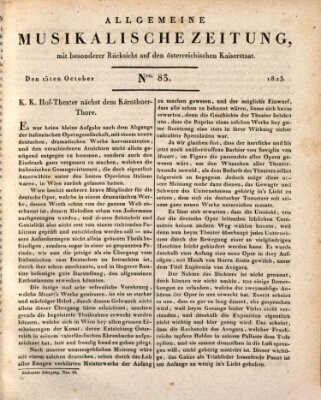 Allgemeine musikalische Zeitung Mittwoch 15. Oktober 1823