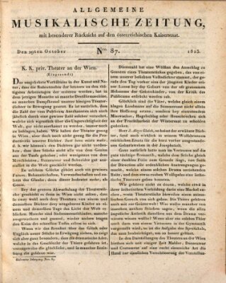 Allgemeine musikalische Zeitung Mittwoch 29. Oktober 1823