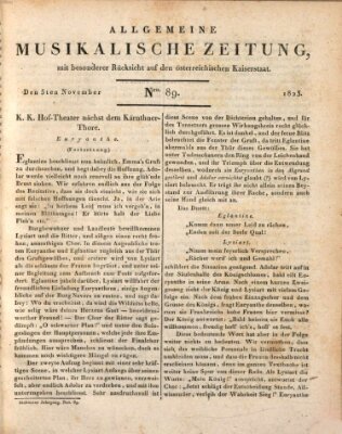 Allgemeine musikalische Zeitung Mittwoch 5. November 1823