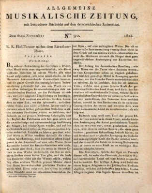 Allgemeine musikalische Zeitung Samstag 8. November 1823