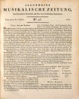 Allgemeine musikalische Zeitung Mittwoch 19. November 1823