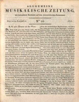 Allgemeine musikalische Zeitung Samstag 22. November 1823