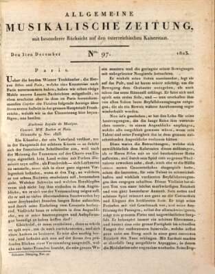 Allgemeine musikalische Zeitung Mittwoch 3. Dezember 1823