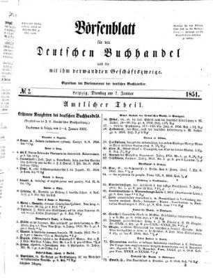 Börsenblatt für den deutschen Buchhandel Dienstag 7. Januar 1851