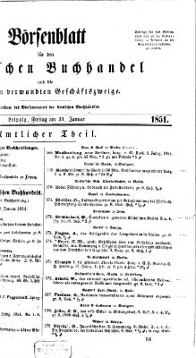 Börsenblatt für den deutschen Buchhandel Freitag 31. Januar 1851