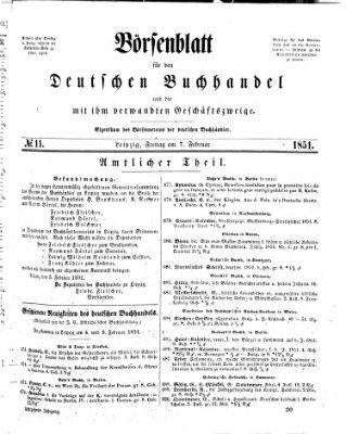 Börsenblatt für den deutschen Buchhandel Freitag 7. Februar 1851