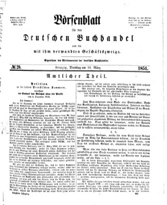 Börsenblatt für den deutschen Buchhandel Dienstag 11. März 1851