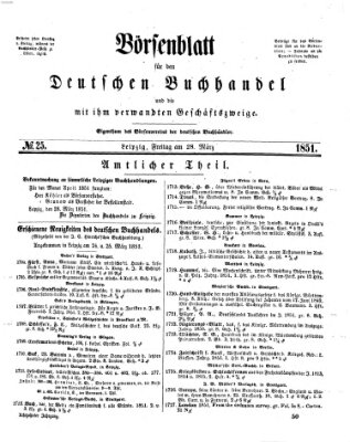 Börsenblatt für den deutschen Buchhandel Freitag 28. März 1851