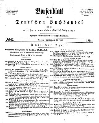 Börsenblatt für den deutschen Buchhandel Freitag 25. Juli 1851