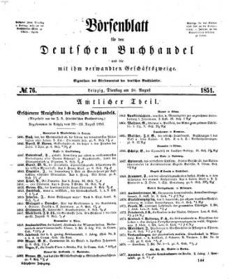 Börsenblatt für den deutschen Buchhandel Dienstag 26. August 1851