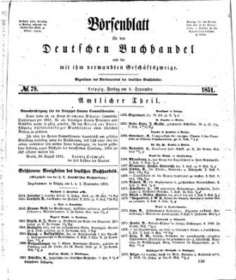 Börsenblatt für den deutschen Buchhandel Freitag 5. September 1851