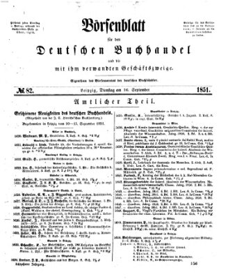 Börsenblatt für den deutschen Buchhandel Dienstag 16. September 1851