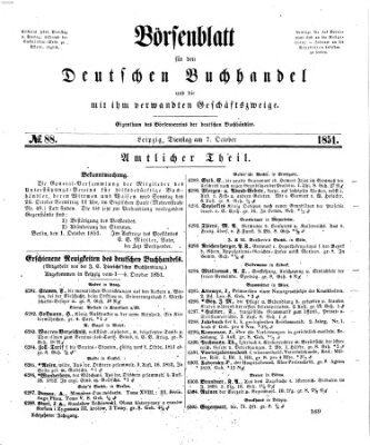 Börsenblatt für den deutschen Buchhandel Dienstag 7. Oktober 1851