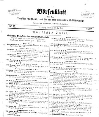 Börsenblatt für den deutschen Buchhandel Montag 5. Juli 1852