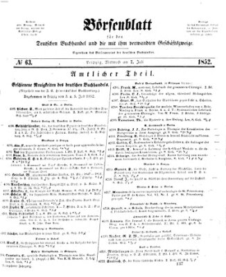 Börsenblatt für den deutschen Buchhandel Mittwoch 7. Juli 1852