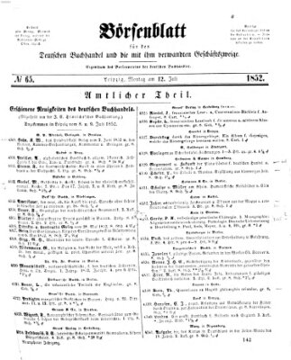 Börsenblatt für den deutschen Buchhandel Montag 12. Juli 1852