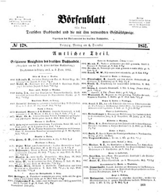 Börsenblatt für den deutschen Buchhandel Montag 6. Dezember 1852