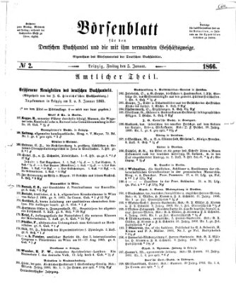 Börsenblatt für den deutschen Buchhandel Freitag 5. Januar 1866