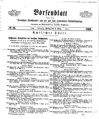 Börsenblatt für den deutschen Buchhandel Freitag 9. März 1866