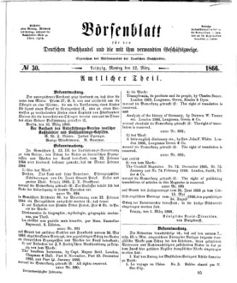 Börsenblatt für den deutschen Buchhandel Montag 12. März 1866