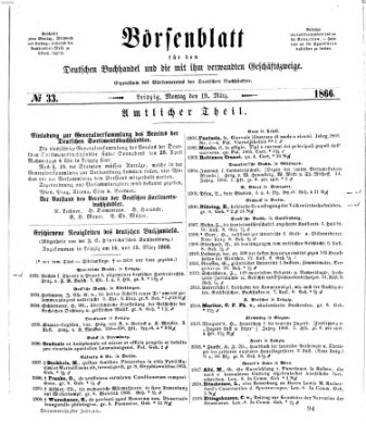 Börsenblatt für den deutschen Buchhandel Montag 19. März 1866