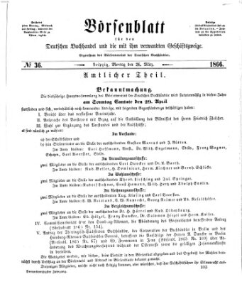 Börsenblatt für den deutschen Buchhandel Montag 26. März 1866