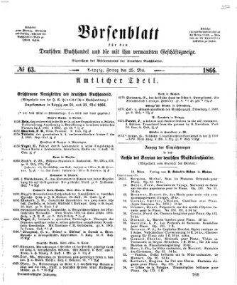 Börsenblatt für den deutschen Buchhandel Freitag 25. Mai 1866