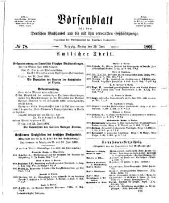 Börsenblatt für den deutschen Buchhandel Freitag 29. Juni 1866