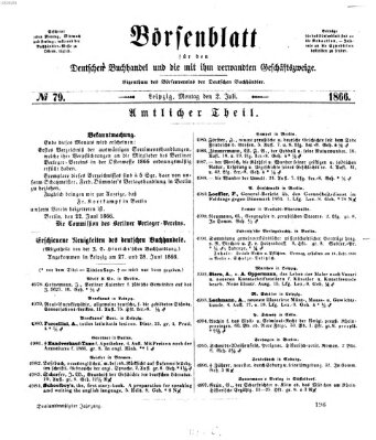 Börsenblatt für den deutschen Buchhandel Montag 2. Juli 1866