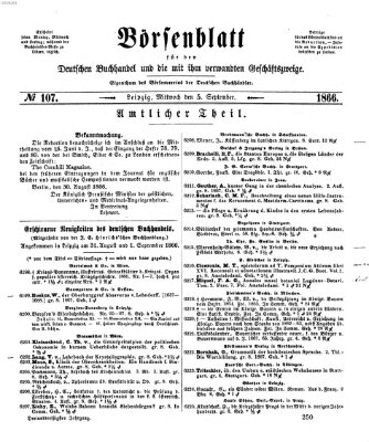 Börsenblatt für den deutschen Buchhandel Mittwoch 5. September 1866