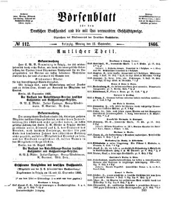 Börsenblatt für den deutschen Buchhandel Montag 17. September 1866