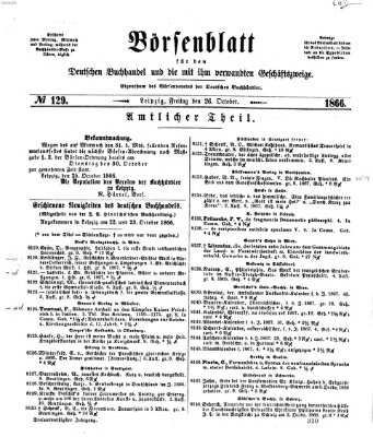 Börsenblatt für den deutschen Buchhandel Freitag 26. Oktober 1866