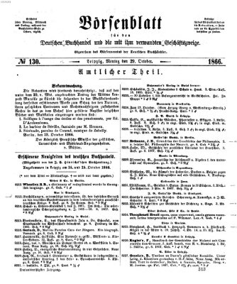 Börsenblatt für den deutschen Buchhandel Montag 29. Oktober 1866