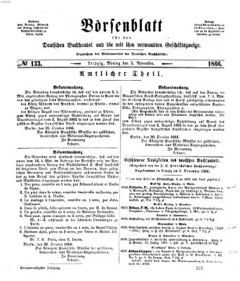 Börsenblatt für den deutschen Buchhandel Montag 5. November 1866