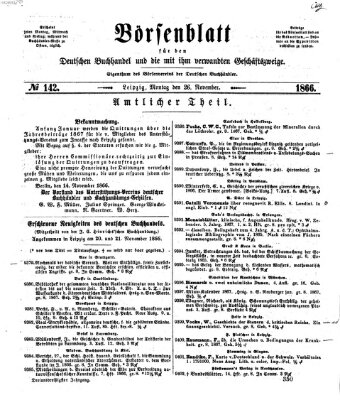 Börsenblatt für den deutschen Buchhandel Montag 26. November 1866