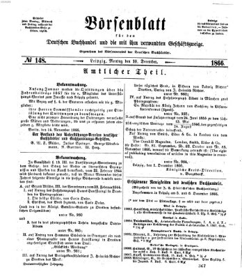 Börsenblatt für den deutschen Buchhandel Montag 10. Dezember 1866