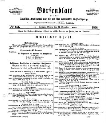 Börsenblatt für den deutschen Buchhandel Montag 24. Dezember 1866