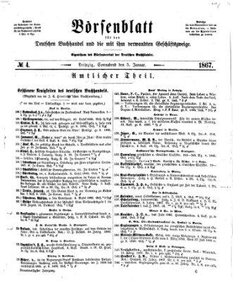 Börsenblatt für den deutschen Buchhandel Samstag 5. Januar 1867