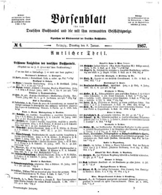 Börsenblatt für den deutschen Buchhandel Dienstag 8. Januar 1867