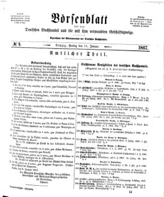 Börsenblatt für den deutschen Buchhandel Freitag 11. Januar 1867