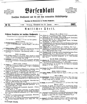 Börsenblatt für den deutschen Buchhandel Samstag 26. Januar 1867