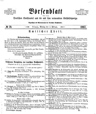 Börsenblatt für den deutschen Buchhandel Montag 4. Februar 1867