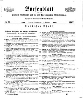 Börsenblatt für den deutschen Buchhandel Dienstag 5. Februar 1867