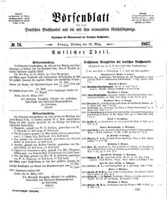 Börsenblatt für den deutschen Buchhandel Dienstag 26. März 1867