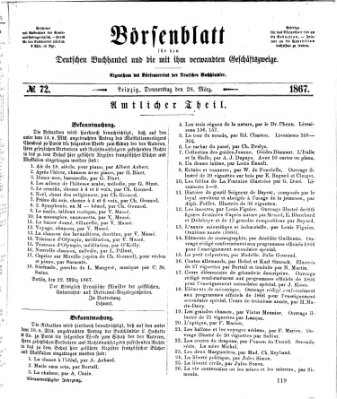 Börsenblatt für den deutschen Buchhandel Donnerstag 28. März 1867