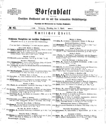 Börsenblatt für den deutschen Buchhandel Dienstag 9. April 1867