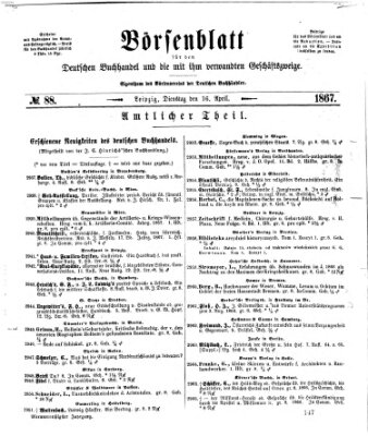 Börsenblatt für den deutschen Buchhandel Dienstag 16. April 1867